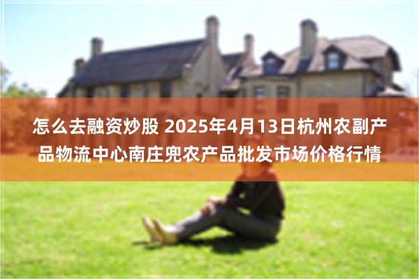 怎么去融资炒股 2025年4月13日杭州农副产品物流中心南庄兜农产品批发市场价格行情