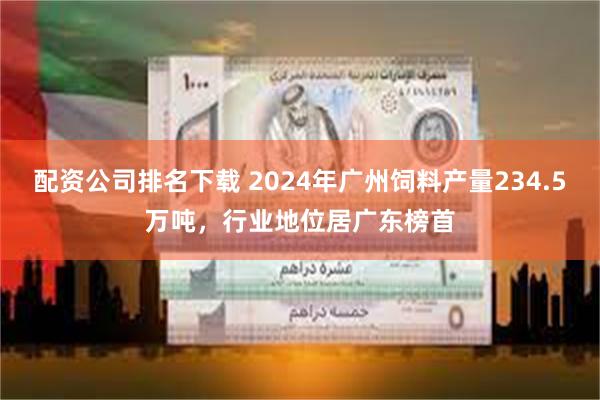 配资公司排名下载 2024年广州饲料产量234.5万吨，行业地位居广东榜首